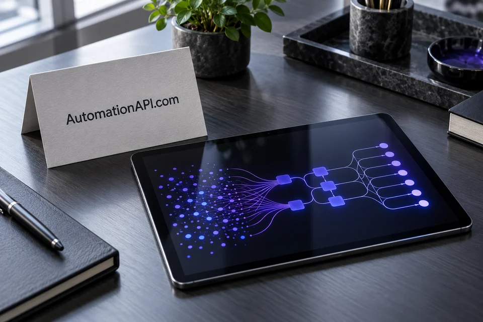 AutomationAPI.com presented as a premium graphite product identity